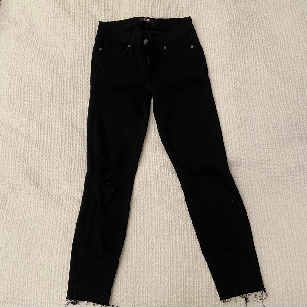 Paige verdugo crop ripped black jeans